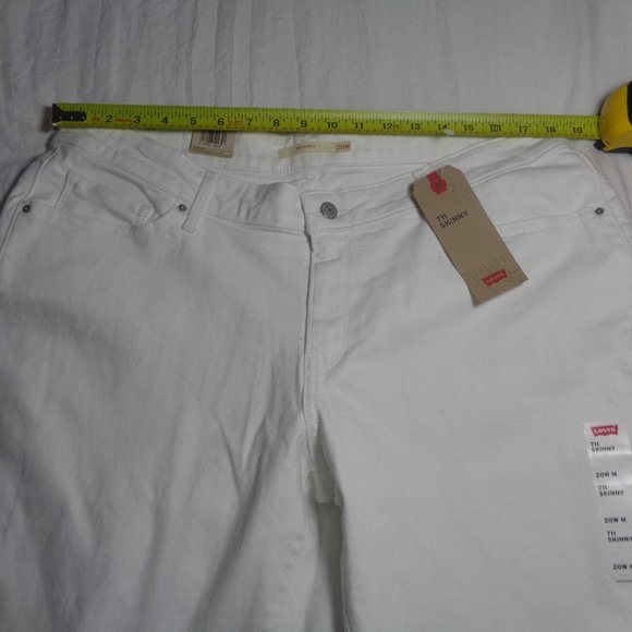 White Levi's 711 Skinny Jeans Size 20 - Picture 4 of 8